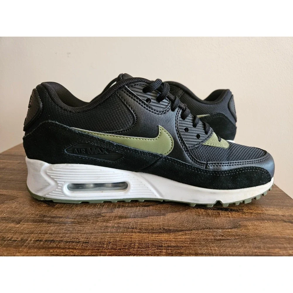 Nike Air Max 90 Black Olive Green Womens Running Shoes 325213-038 Size‎ 8.5 US